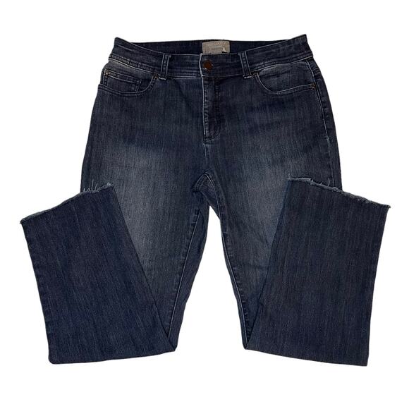 Fabulously Slimming by Chico's Mid Rise Straight Jeans Raw Hem Sz 00 Small - Picture 12 of 13